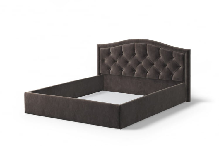 Кровать Стелла, 1200*2000 мм, велюр NEO 10, темно-коричневый_1