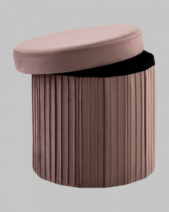 Пуф складной с ящиком Store Round пыльно-розовый_1