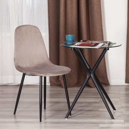 Стул BREEZE (mod. JSC-58) Велюр/металл , 44 х 53 х 86 см, coffee (кофейный) HLR 9 / черный_8