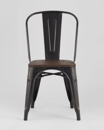 Стул Tolix Wood 850 Черная патина с золотом_2