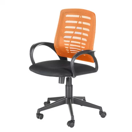 Кресло Ирис Черно-оранжевое Черный пластик_2