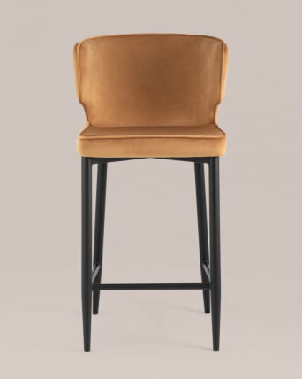 Полубарный стул Матео ножки велюр Терракотовый_7
