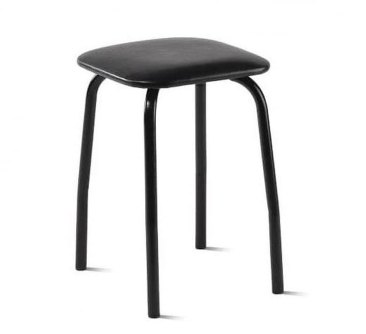 Табурет кухонный 320х320 мм Черныйй/Металл Черная шагрень_0