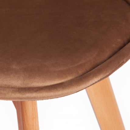 Стул TULIP SOFT (mod. 74) вельвет/дерево , 54 х 47 х 83 см , коричневый (HLR11)/натуральный_6