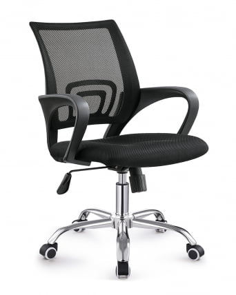 Кресло офисное TopChairs Simple New черный спинка сетка_0