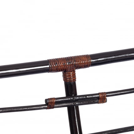 Диван MAMASAN/МАМАСАН 23/02 W /с подушкой/ подушка 182х119 см, 169х102х80 см, Antique brown (античный черно-коричневый), ткань, оранжевый, С 23_12