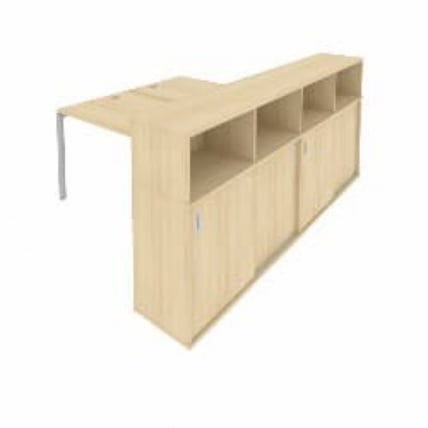 Рабочая станция с опорным шкафом-купе Metal System Б.РС-СШК-4.3 Акация/Серый_0