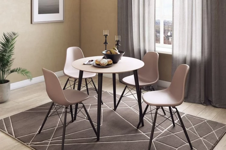 Стол обеденный Сканди 2 Белый-светлый лак_2