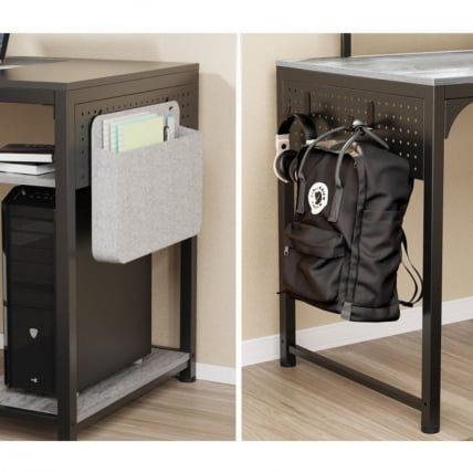 Стол письменный (для компьютера) EUREKA ZX-SS140B-OGB с шириной 140 см Oak Grey_7