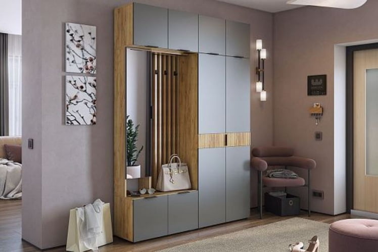 Шкаф двухдверный Бери MPR-024 Дуб крафт золотой/графит_9