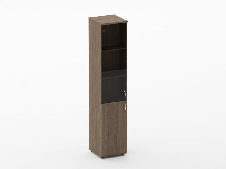 Шкаф высокий со стеклом Twin 16.16.13Л Дуб Верцаска_0