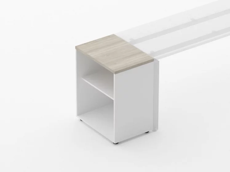 Тумба открытая Deka 9.01.06 Дуб Сантана светлый/Белый_1