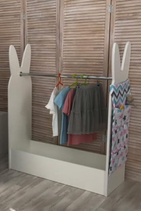 Стеллаж-вешалка Зайка Белый_0