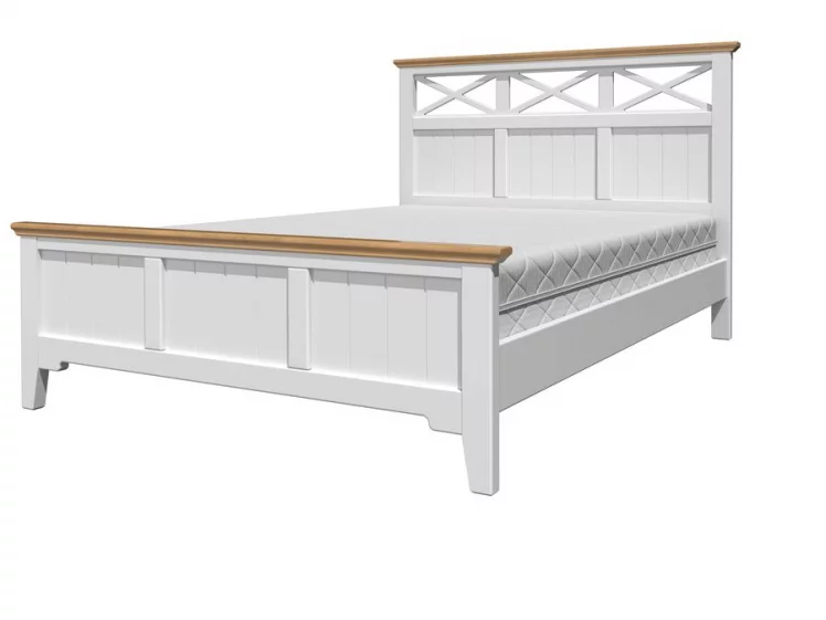 Кровать из массива Грация 5 200х140 Белый Античный Сосна_0