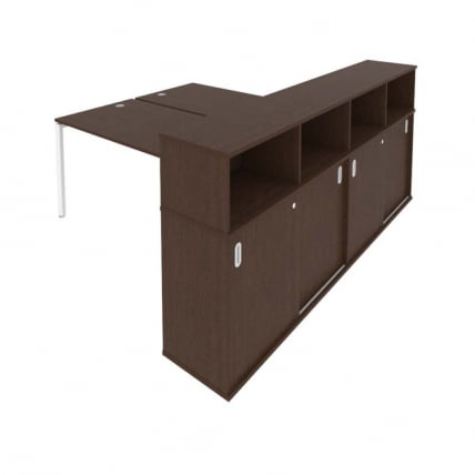 Рабочая станция с опорным шкафом-купе Metal System Б.РС-СШК-4.4 Венге/Белый_0
