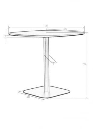 Стол обеденный DOBRIN OTIS (белая столешница, черное основание)_6