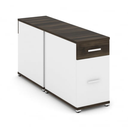 Тумба двухсторонняя опорная приставная с ящиком и распашным фасадом CONCEPT CN.DTGO-005 B/W Дуб Мали Белый бриллиант Белый_0