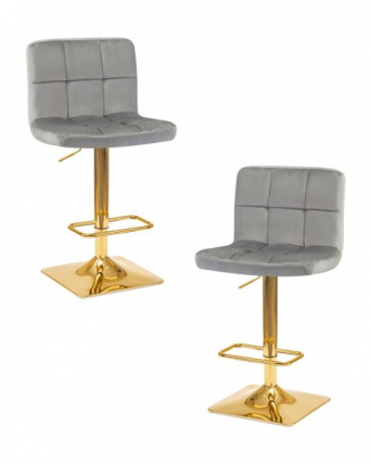 Стул барный DOBRIN GOLDIE (серый велюр (MJ9-75)) 2 шт_0