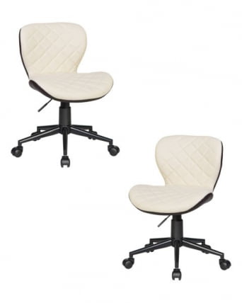 Офисное кресло для персонала DOBRIN RORY (кремово-коричневый) 2 шт_0