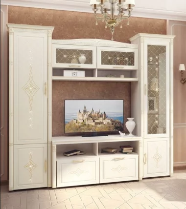 Комплект мебели для гостиной Венеция №02 Сосна Астрид Ваниль_0