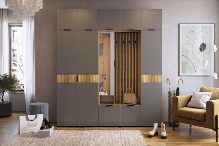 Шкаф двухдверный Бери MPR-024 Дуб крафт золотой/графит_8