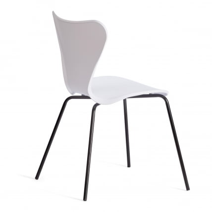 Стул Jacobsen (mod DC 102-1) пластик/металл, 45 х 54.5 х 80 см, White (белый) / Black (черный)_2