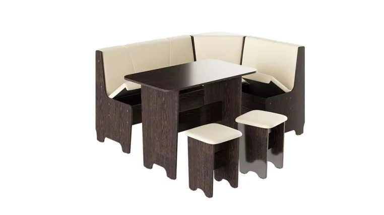 Кухонный уголок Техас Исп.1 Венге/Экокожа бежевая_1