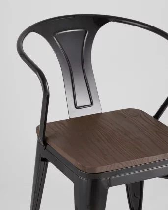 Стул с подлокотниками ТОЛИКС АРМ ВООД Черный / TOLIX ARM WOOD_6