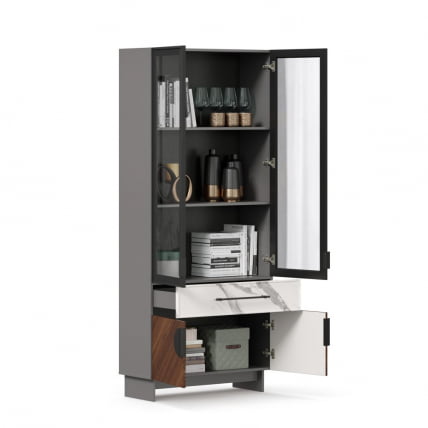 Шкаф комбинированный 880 Вилена ЛД 138.150.000 Оникс Серый/Орех/Монте белый_3