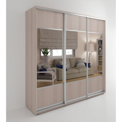 Шкаф-купе 3-х дверный Акцент-Дуэт Д 1500х600 Ясень шимо светлый_0