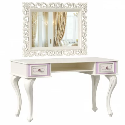 Стол письменный с зеркалом Маркиза 05 Алебастр_0
