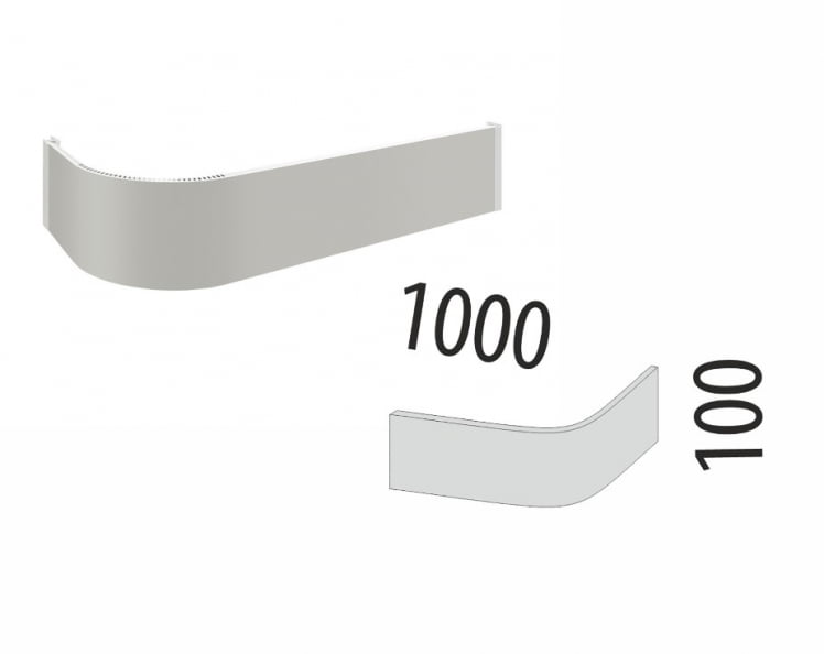 Радиусный цоколь ЦПР 02.100 Светло-серый 1 м_1