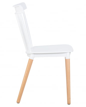 Стул обеденный DOBRIN THEO ножки светлый бук Белый W-02_2