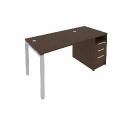 Рабочая станция с опорной тумбой Metal System Б.РС-СТП -1.2 Венге/Серый_0