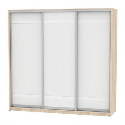 Шкаф-купе B-220х235х60-3(ДСС-Белый-D9D9D9)_0