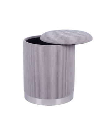 Пуф Эмили с ящиком серебро вельвет серый_2