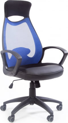 Кресло для руководителя CHAIRMAN 840 black   Акрил голубой/Черный_0