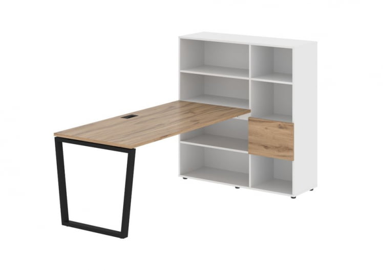 Рабочая станция EDIS EVRST 1217 Дуб Денвер светлый Черный Белый_0