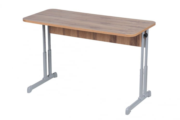 Парта двухместная эргономическая (рост 3-7) Клен Танзау/Металл Серый_1