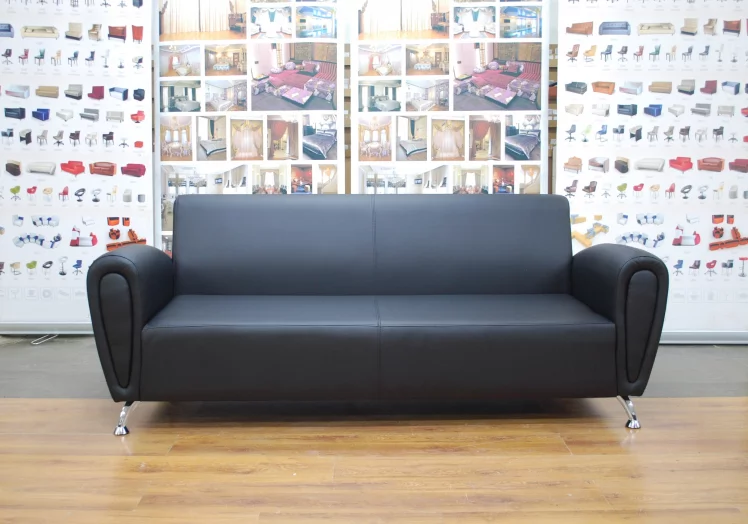 Диван офисный тройной Клерк 11 черный Ecotex 3001_1