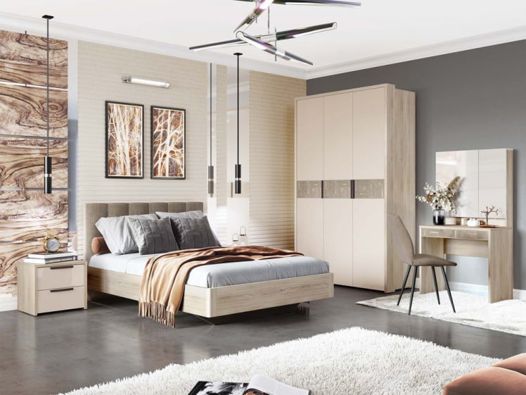 Модульная спальня Кашемир набор №1 Дуб Кронберг/Кашемир_0