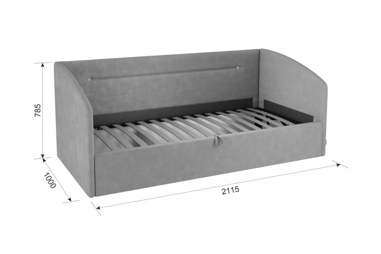 Кровать  0.9 Альба (Софа) КМ.S-16 персик (велюр)_3