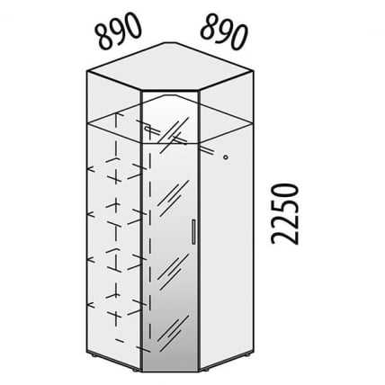 Шкаф угловой с зеркалом (лев/прав) Монако 902.09.1_9