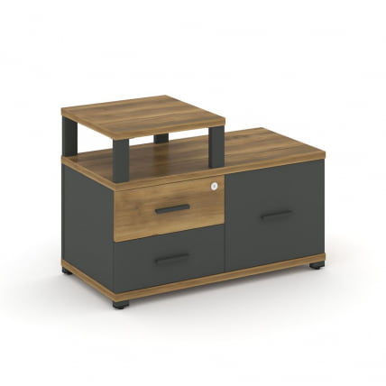 Тумба приставная сервисная с надставкой узкой CONCEPT CN.TSR-002 B/W Сандал Янтарный Антрацит_0