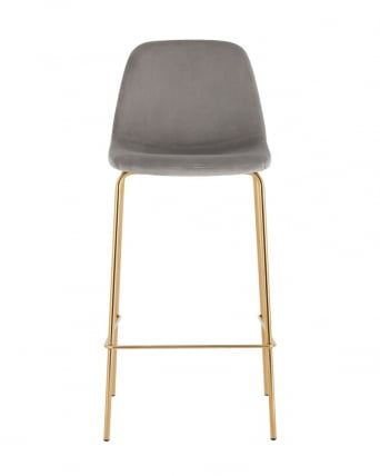 Комплект из двух стульев Валенсия SN велюр серый золотые ножки (2 шт)_2