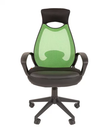 Кресло для руководителя CHAIRMAN 840 black Сетчатый акрил/зеленый_1