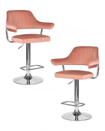 Стул барный DOBRIN CHARLY (пудрово-розовый велюр (MJ9-32)) 2 шт_0