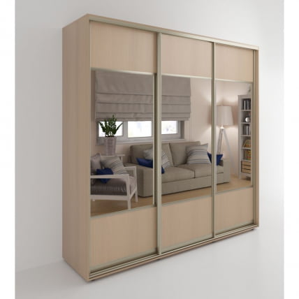 Шкаф-купе 3-х дверный Акцент-Дуэт Д 1800х600 Дуб молочный_0