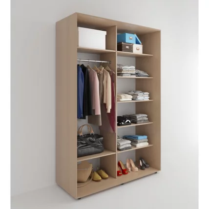 Шкаф-купе 2-х дверный Акцент-Лайт Д 1400х600 Дуб молочный_1