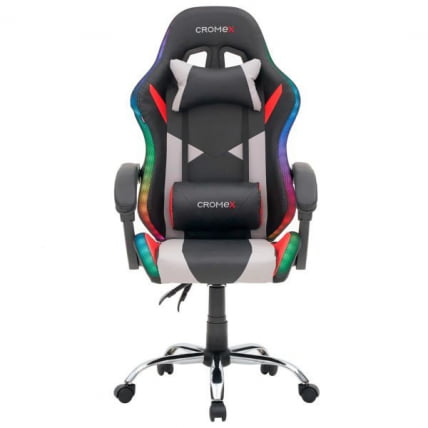 Кресло компьютерное CROMEX (КРОМЕКС) Quantum GM-155 RGB экокожа черное/красное/серое_2